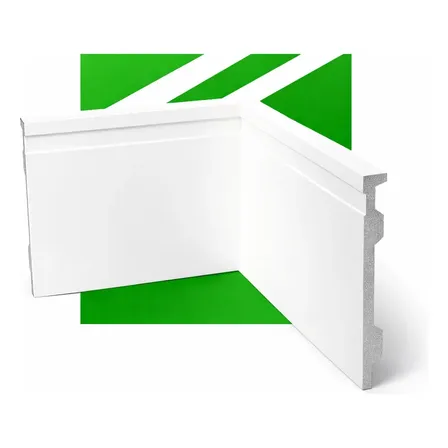 Kit 9 Barras Rodapé Poliestireno Meu Rodapé 15cm X 2m Branco