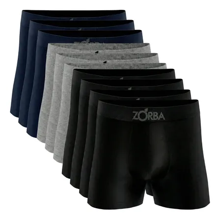 Kit 10 Cuecas Boxer Zorba Box Algodão Sem Costura Original