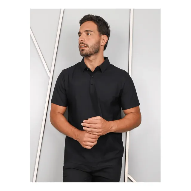 Camisa Polo Masculina Dry Fit Tech Costura Laser Meio Zíper