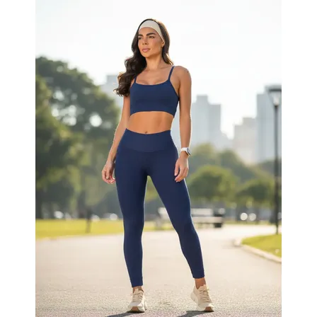 Conjunto Poliamida Blackout Zero Transparência Legging + Top
