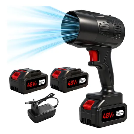 Soprador De Ar Turbo 48v Portátil C/2 Bateria Recarregável