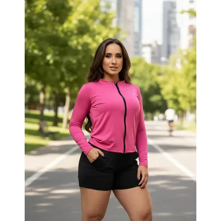 Blusa Dry Fit Térmica Proteção Uv Zíper Manga Longa Treino