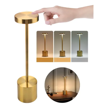Luminária Mesa Abajur Led Dimerizável Sem Fio Recarregável
