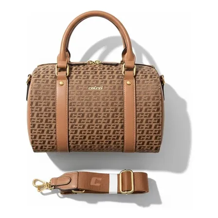 Bolsa Feminina Colcci De Mão E Ombro Bege Monograma Caramel