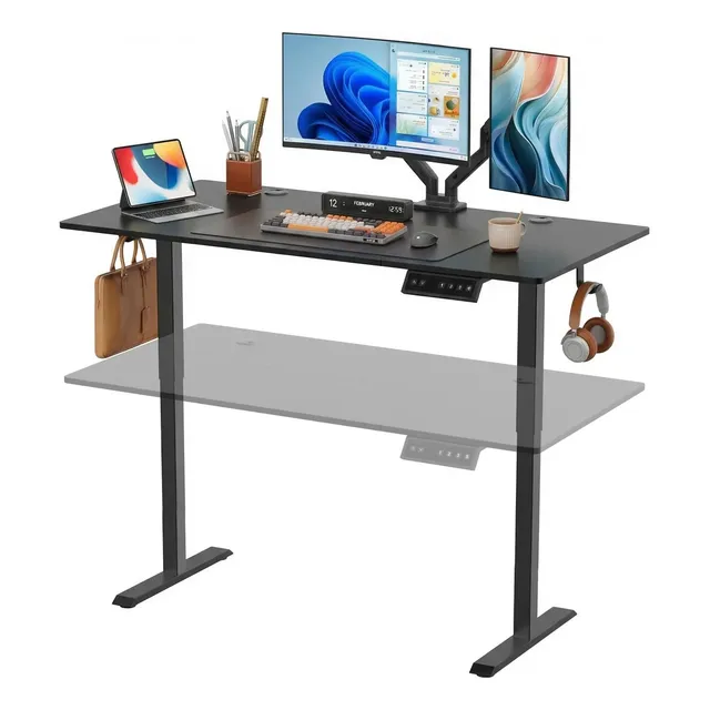 Mesa Regulagem Altura Elétrico Gamer C Tampo120cm Silencioso