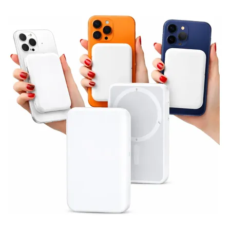 Carregador Power Bank Indução Para Iphone 10000mah Branco