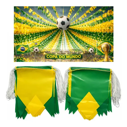 Bandeirola Plastica 19x22 Seleção Brasil 100m 200 Bandeiras
