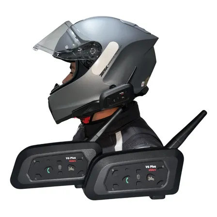 Par De Intercomunicador Para Capacete Bluetooth V6 Plus