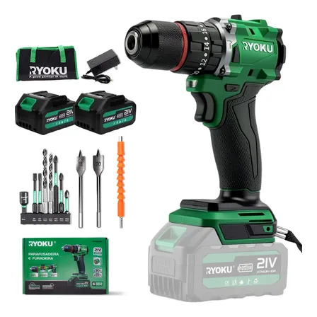 Furadeira Parafusadeira Impacto 21v 2 Baterias Brushless