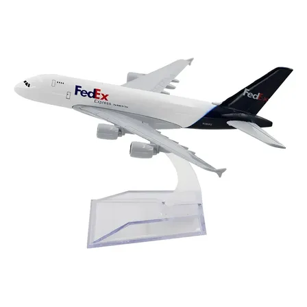 Avião Miniatura Boeng Fedex Express A380 Metal 20cm