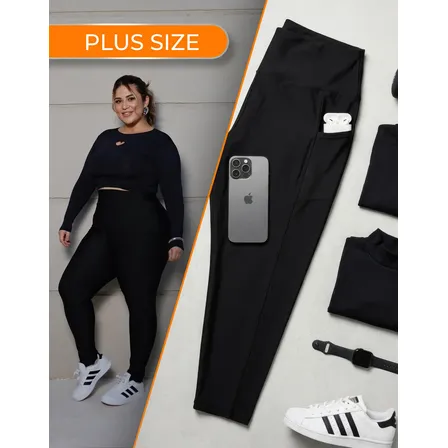 Calça Legging Com Bolso Sem Transparencia Academia Plus Size