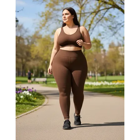 Calça Legging Canelada Plus Size Zero Transparência G1 Ao G4