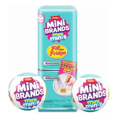 Mini Brands Geladeira E 2 Bolas Com Mini Brinquedos Sortidos