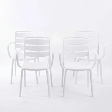 Kit 4 Cadeiras Mesa Sala De Jantar Lisboa Com Braços Hellou