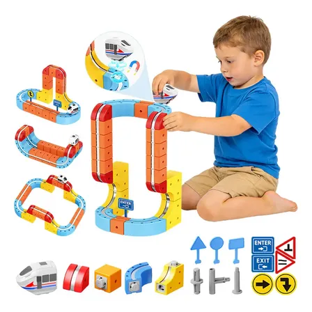 Brinquedo Pista De Carrinhos Infantil Magnético Elétrico