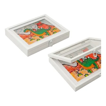 Quadro Porta Desenho Infantil A4 Abre E Fecha - Branco