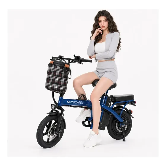 Bicicleta Elétrica Dobrável 400w Autonomia 45km Farol Led