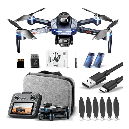 Drone Gt8 Com Tela, Câmera Hd Motor Brushless Com 2 Baterias