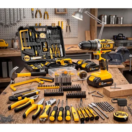 Furadeira De Impacto A Bateria + Kit De Acessórios 147 Pçs