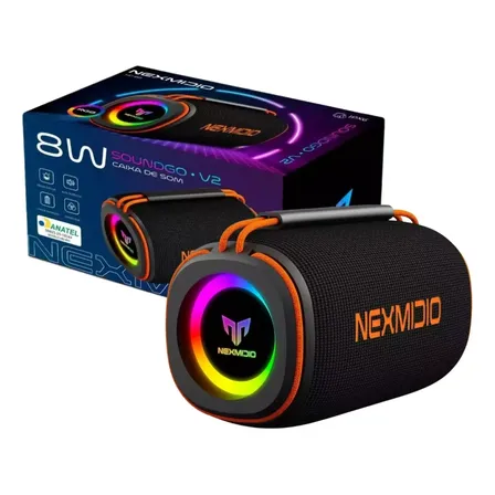 Caixa De Som Bluetooth Portátil Com Led, Fm E Tws Nexmidio