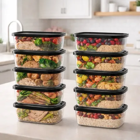 Kit 10 Potes Transparentes 500ml Bpa Free Microondas Freezer