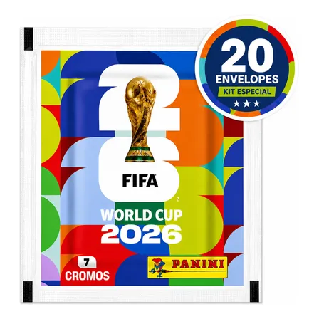 Kit 140 Figurinhas Da Copa Do Mundo 2026 Panini 20 Envelopes