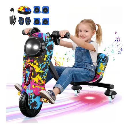 Patinete Elétrico Infantil Com Bluetooth Luzes Led 250w 80kg