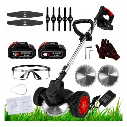 Cortador De Grama Elétrico Rodas 2 Bateria 48v Roçadeira