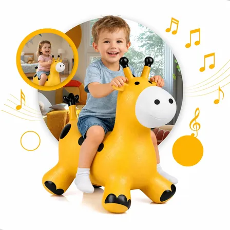 Girafinha Upa Upa Com Som Luz E Música Brinquedo Amarelo Vin
