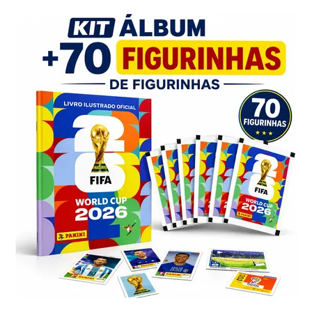 Kit Álbum Copa Do Mundo Fifa 2026 + Figurinhas Capa Mole