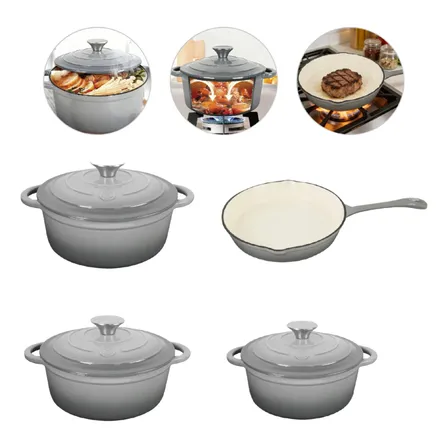 Conjunto Panelas De Ferro Fundido Esmaltado 4 Peças