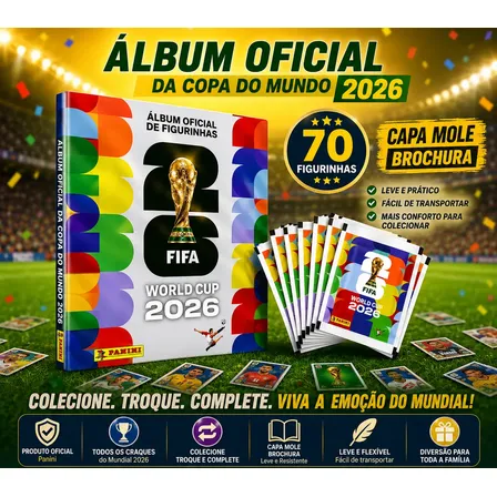 Álbum Copa Do Mundo 2026 + 70 Figurinhas (cromos) Panini.