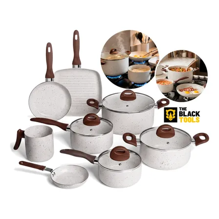 Conjunto De Panelas 8 Peças Cerâmica Antiaderente