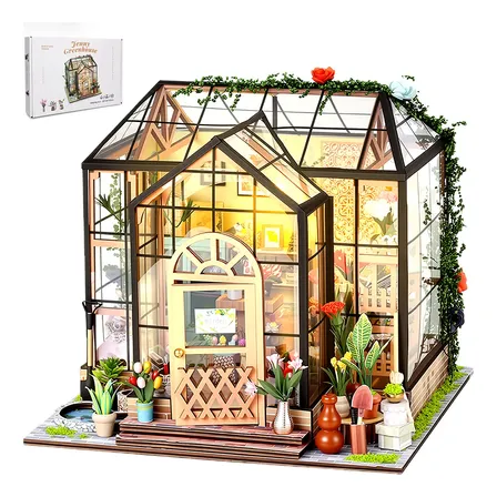 Camewin Kit De Casa Minúscula Diy Sala De Flores Com Luz Led