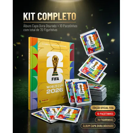Kit 70 Figurinhas + Álbum Copa Do Mundo Fifa 2026 Panini