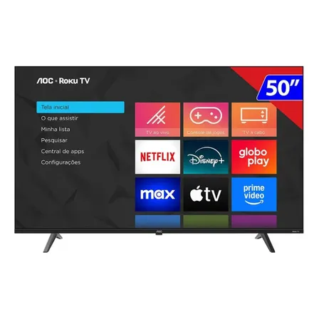 Smart Tv Aoc Dled 50 Polegadas 4k Wi-fi Roku Tv 50u7045/78g