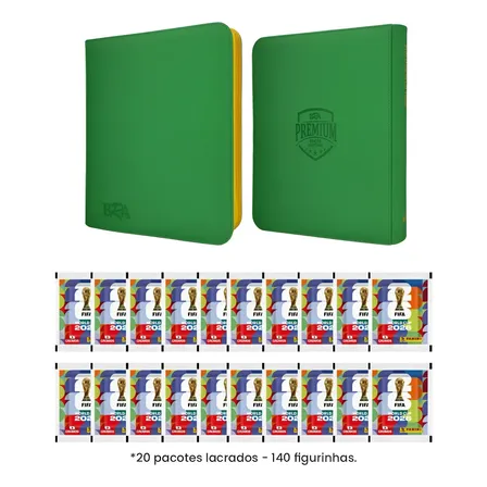 Pasta Bra Figurinhas Copa 2026 + 20 Pacotes De Figurinhas