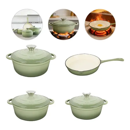 Conjunto Panelas De Ferro Fundido Esmaltado 4 Peças