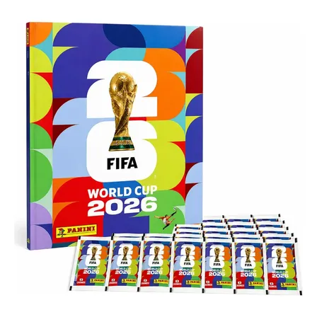 Kit Album Da Copa Do Mundo 2026 + 5 Pacotes Figurinhas Panin
