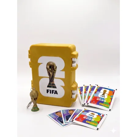 10 Pacotes Figurinha Copa + Chaveiro + Caixa Organizadora