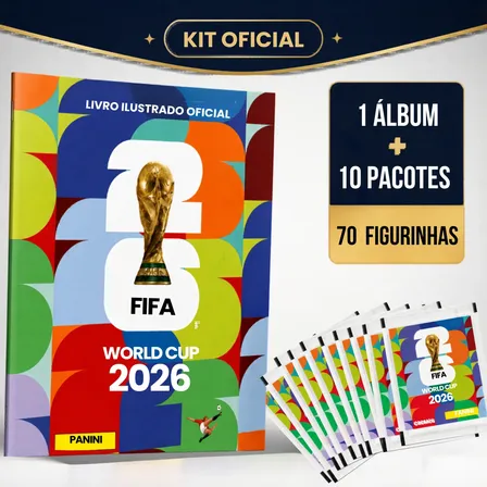 Álbum Copa Do Mundo Oficial 2026 Brochura + 70 Figurinhas