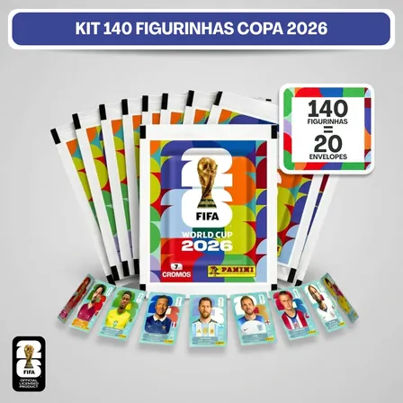 Kit 140 Figurinhas Do Álbum Copa Do Mundo 2026- 20 Envelopes