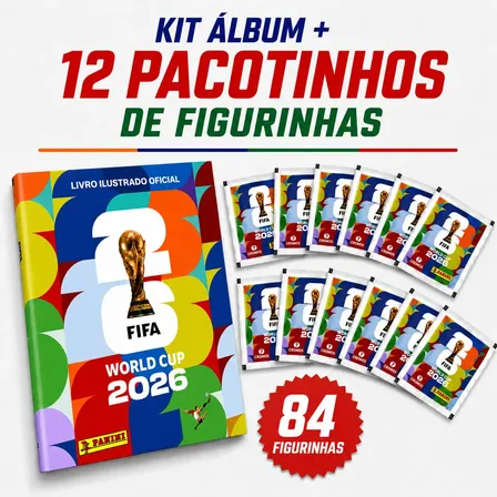 Álbum Copa Do Mundo 2026 - Álbum Oficial + 84 Figurinhas