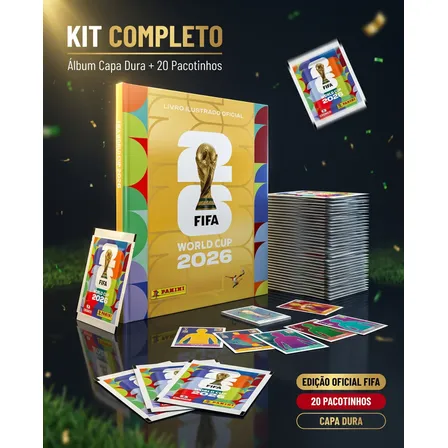 Kit Álbum Capa Dura Ouro + 140 Figurinhas - Copa Do Mundo 26