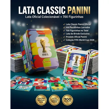 Kit 700 Figurinhas + Caixa Classic Copa Do Mundo 2026 Panini 700 Figurinhas Caixa Classic