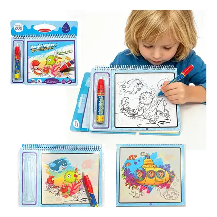 Livro Pintura Água Mágica Reutilizável Educativo Infantil