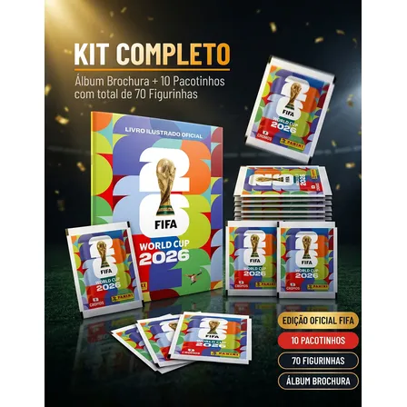 Álbum De Figurinhas + 70 Figurinhas Copa Do Mundo Fifa 2026