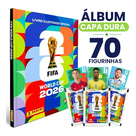 Álbum Copa Do Mundo 2026 Capa Dura + 70 Figurinhas Oficiais
