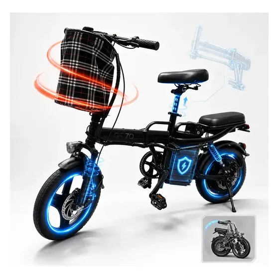 Bicicleta Elétrica Dobrável 48v C/ Amortecedor E Alarme 400w