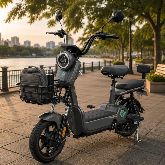 Bicicleta Elétrica Loong Com Cesta E Garupa 600w Autonomia40